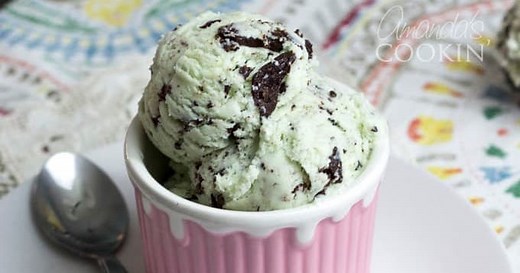 Homemade Mint Chocolate Chip Ice Cream
