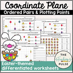Easter-themed Coordinate Plane Worksheets | Plotting Points & Ordered Pairs