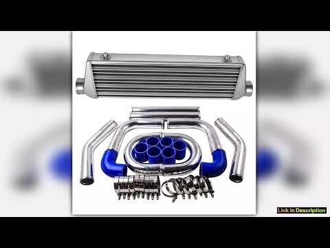 Universal Turbo Intercooler 27 x 7 x 25 25 Aluminium Pipe Tube Hose Kit Improved Build