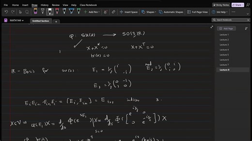 Lecture 08- The Lie algebra isomorphism between su(2) and so(3,R), the kernel of