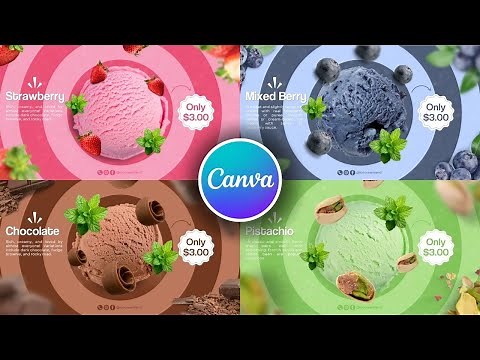 Easy & Smooth Ice Cream Animation Tutorial | Product Ad Design In Canva | Canva for Beginners