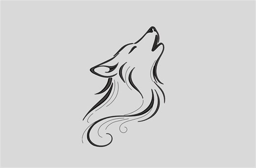Mystic Wolf Embroidery Design | Line Art Wolf | Minimalist Animal Pattern - Etsy