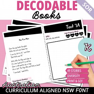 Science of Reading Decodable Books With Comprehension Questions - NSW Font
