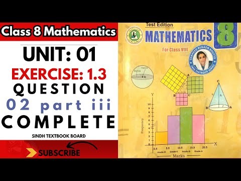 Class 8 Exercise 1.3 Q2 part iii Complete Sindh Board | Class VIII | Ex 1.3 Q2 iii | #newmathe8
