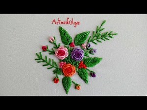 Hand Embroidery: Bullion stitch roses | Artesd'Olga