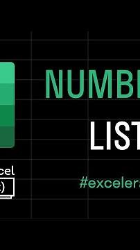 How to create a numbered list in Excel