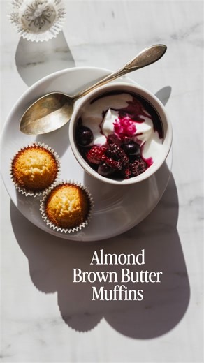 Zoë François | Pastry Chef on Instagram: "Almond Brown Butter Mini Muffins! This humble looking muffin is the result of baking a traditional French Financier (golden bar of richness) in a very American pan! It may be the only piece of baking equipment I don’t own, so on my next trip to Paris I will pick up the shallow, rectangular mini pans, but until then, I will bake them in muffin tins and serve them with homemade yogurt and berries for breakfast! Comment “MINI MUFFINS” and I will DM you a