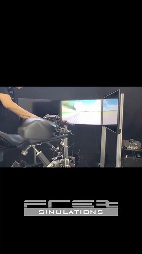 FREX developing world’s first Moto Simulator has 6DOF Motion Force Feedback Motor for whole bike direction control by Tilting body and Steering both #motorcycle #simulation #motogp #moto | FREX
