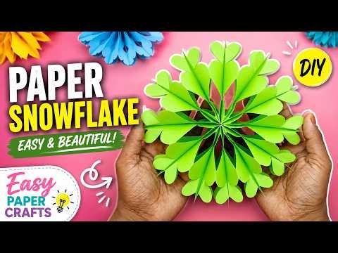 How to Make Perfect 3D Paper Snowflakes ✂️ Easy Paper Cutting Design Crafts Tutorial