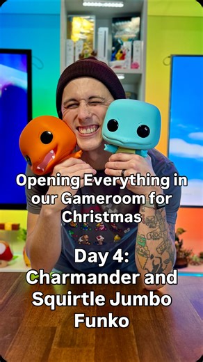 Connor & Nic | The Nintendo Enthusiasts on Instagram: "Merry Christmas to all who celebrate! It’s the final day of opening our figures for Christmas, and this time we have the OGs in Charmander and Squirtle jumbo FunkoPops. If only we had Bulbasaur to complete the set (I’m sure we’ll get it eventually 😉) on our shelves. These two are so adorable with their big eyes and bald heads. They look great on the shelves! #gameroom #unboxing #pokemon #gaymer #funkopop Nintendo | Nintendo Switch 2 | Gayme