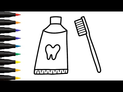 How to Draw Toothpaste and Toothbrush Step by Step | Easy Drawing Tutorial for Beginners