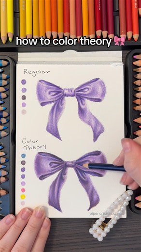 How to elevate art with color theory 🎀 easy art tutorial #coloredpencil #arttutorial #colortheory