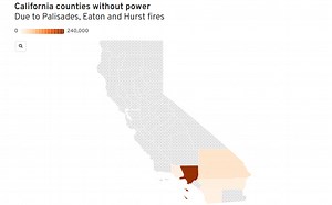 California Power Outages: Map Shows Impact of Palisades Fire