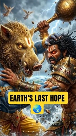 When Earth Sank… Vishnu Became Varaha 🔱🌍 #shorts #vishnuavatar #hindumythology