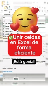 31K views · 543 reactions | ✅Unir celdas en Excel de forma eficiente  #excel #microsoftexcel #excelavanzado #reelviral #foryouシ | Aprende Excel desde Cero | Facebook