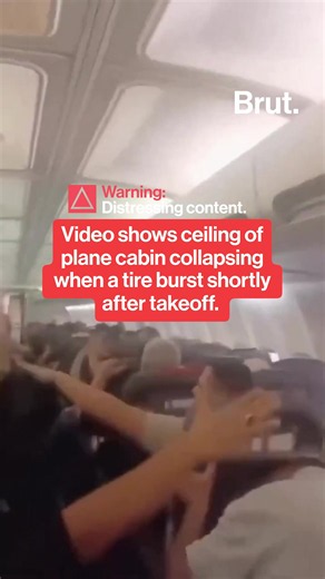 Footage from inside a Sepehran Airlines flight shows chaos as the cabin is destroyed due to violent shaking that was reportedly caused by a detached tire tread shortly after takeoff. Iranian state media says no injuries were reported. The flight returned to Mashhad Airport and landed safely. #Plane #Flight #SepehranAirlines #Cabin