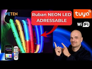 Ce Ruban LED CONNECTE effet NEON a un rendu magnifique à prix raisonnable ! ( RUBAN TUYA WETEN)