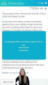 Praxis Reading - Main points in fiction passages