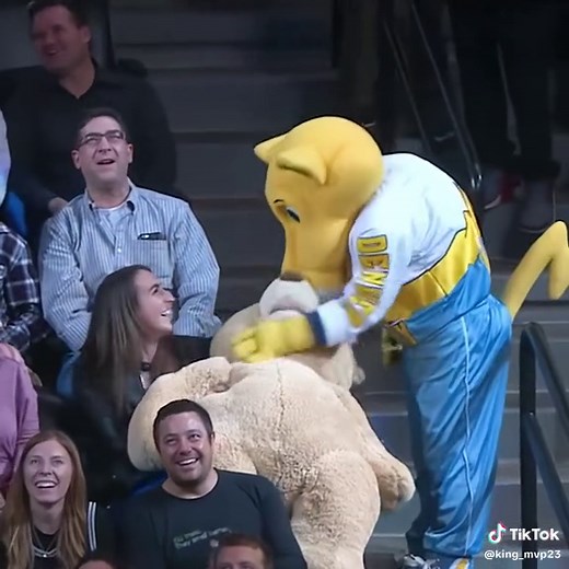 He crushed her with that teddy bear🤣🤣#nba #basketball | rocky mascot