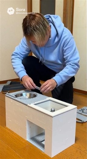 Building a kitchen with LEGO #lego #toys #cooking