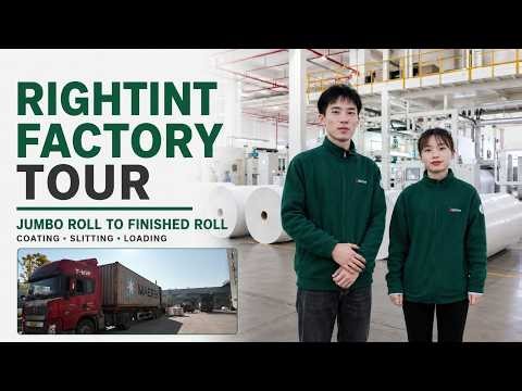 RIGHTINT Factory Tour | Self-Adhesive Label Materials from Jumbo Roll to Finished Roll