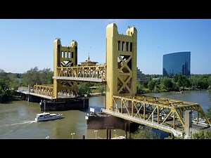 Vertical lifting Tower Bridge Sacramento across the Sacramento river-California