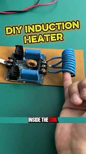 Simple Induction Heating Coil – Easy DIY Guide DIY Electronics Projects . Follow for more like this. Like❣️ comments📋 Share📤 . Keep Supporting 🤝 #inductionheat #inductionheater #inductionheating #electronics #diyelectronics