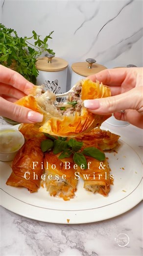 Filo Beef & Cheese Swirls#airfryer #baking #foodideas