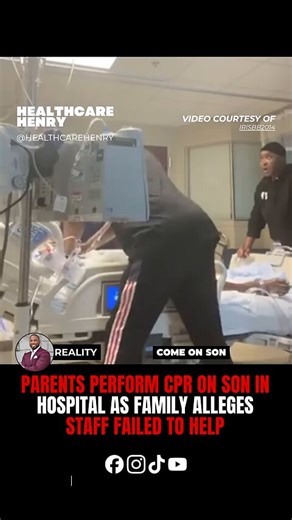Parents performing CPR on their 19 year old son who is a college football player.They claim staff is out in the hall smirking & mocking them.The parents believe hospital staff is refusing to help because they want his lungs & other organs…