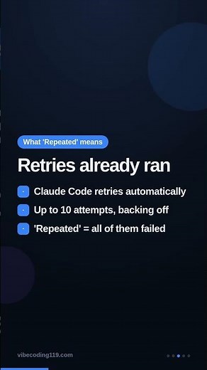 Claude Code 'Repeated 529' errors — it's not your API key #shorts