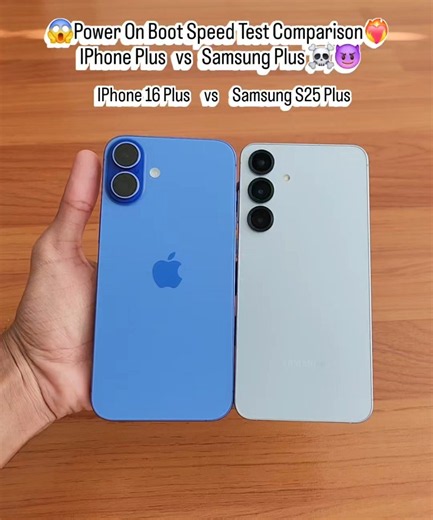 ☠️ iPhone 16 Plus vs Samsung S25 Plus – Power ON Boot Speed Test | Apple vs Samsung Speed Battle! 😱
