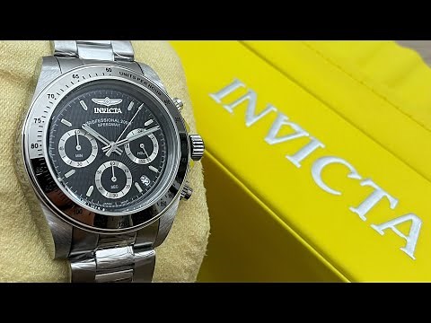 Invicta Speedway Chronograph Black Dial Silver Stainless Steel Watch 9223 (Unboxing) ‪@UnboxWatches‬