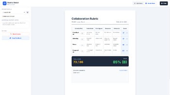 Rubric Robot | Interactive Rubric Builder & Grader | Auto-Feedback Generator