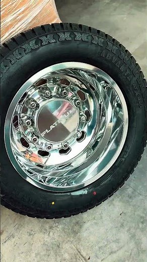 20” Freightliner Ball Milled Polished Billet Engraved Caps 275/60-20 Advanta ATX-850 #duallywheels