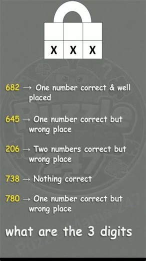 Crack the Password | A Numeric lock has a 3 digit key - Can You Crack it #puzzle #quiz #lock