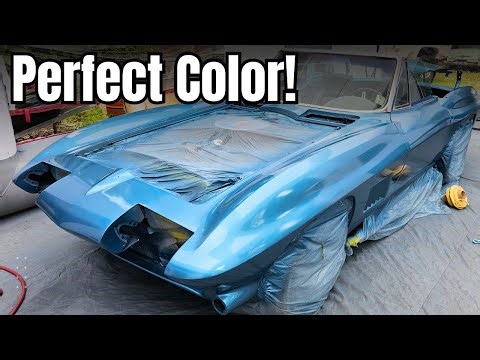 Beautiful Marina Blue | Painting The 1967 Corvette!
