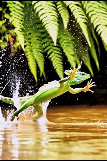 This Lizard Can Run on Water 😱 #shorts #facts #animals