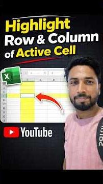 Highlight Active Row & Column in Excel 🔥 (Auto Trick) #excel