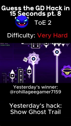 Guess the GD Hack in 15 Seconds pt. 8 - ToE 2 #geometrydash #gd #robtop