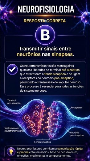 Os neurotransmissores são substâncias responsáveis por: