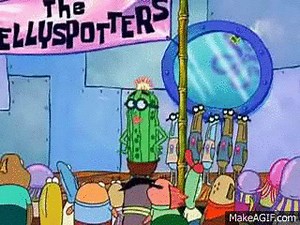 spongebob falling off a building on Make a GIF