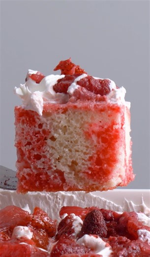 Bring a smile to everyone's face by making an easy Jell-O poke cake! Full recipe here: bit.ly/3YaDPeu | Taste of Home