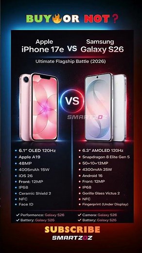 iPhone 17e vs Galaxy S26 ⚔️🔥 Ultimate 2026 Flagship Battle!