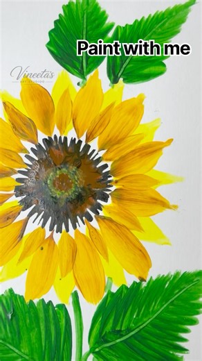 Easy Flower Painting Idea | Beautiful Sunflower Art for Beginners Step By Steps #shorts