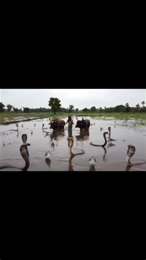 King Cobra Swimming in Rainwater!#shorts