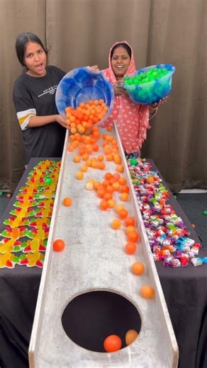 ping pong ball roll challenge Winner Candy's challenge #shorts #game