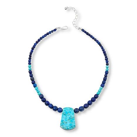 Jay King Lapis and Azure Peaks Turquoise Reversible 18-1/4" Necklace | HSN