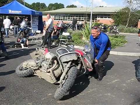 The proper way to pick up a BMW GS1200 Adventure!