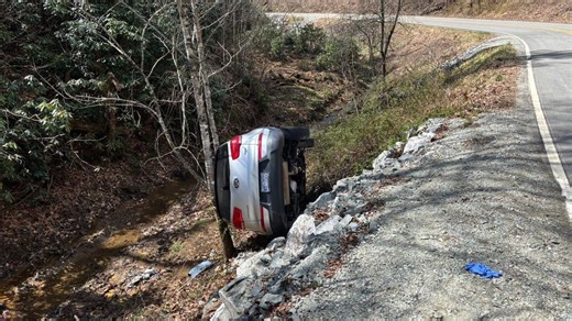 Multi-county chase in western North Carolina ends after car flips, suspect airlifted