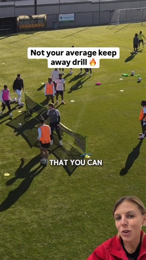 Soccer | Training | Equipment on Instagram: "3v1 on each side! 1 player from the opposite team goes out to defend once ball is played over. Play for a set time period. Let’s say 3 minutes. Keep track of how many points you get. 1 point each time the ball crosses through the hole in the net. Then defending team comes on (team without bibs) and tries to get more points to win. Team with the bibs now defends. You can also play this same game but as soccer tennis. Every time ball goes over the net,